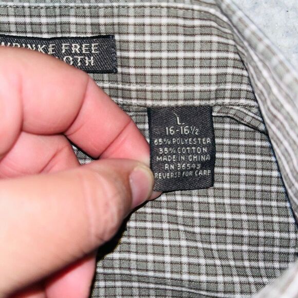 Van Heusen | Long Sleeve Button Down Shirt | Grey | L 16-16.5 - Picture 3 of 4